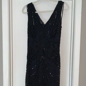Pisarro nights beaded black dress